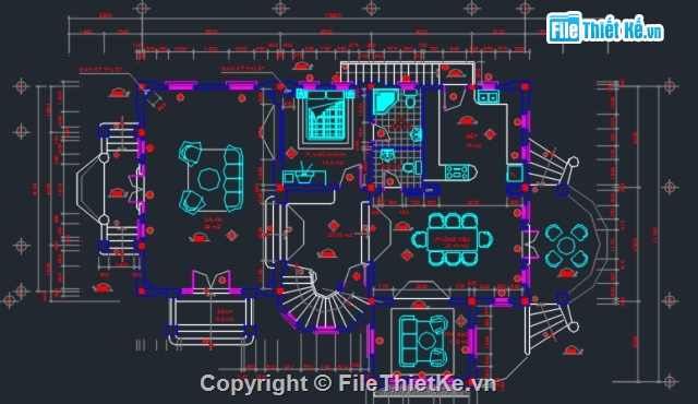 Biệt thự,Thiết kế biệt thự,Bản vẽ autocad,Bản vẽ chi tiết